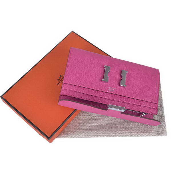 Cheap Fake Hermes Constance Long Wallets Peach Calfskin Leather Silver - Click Image to Close